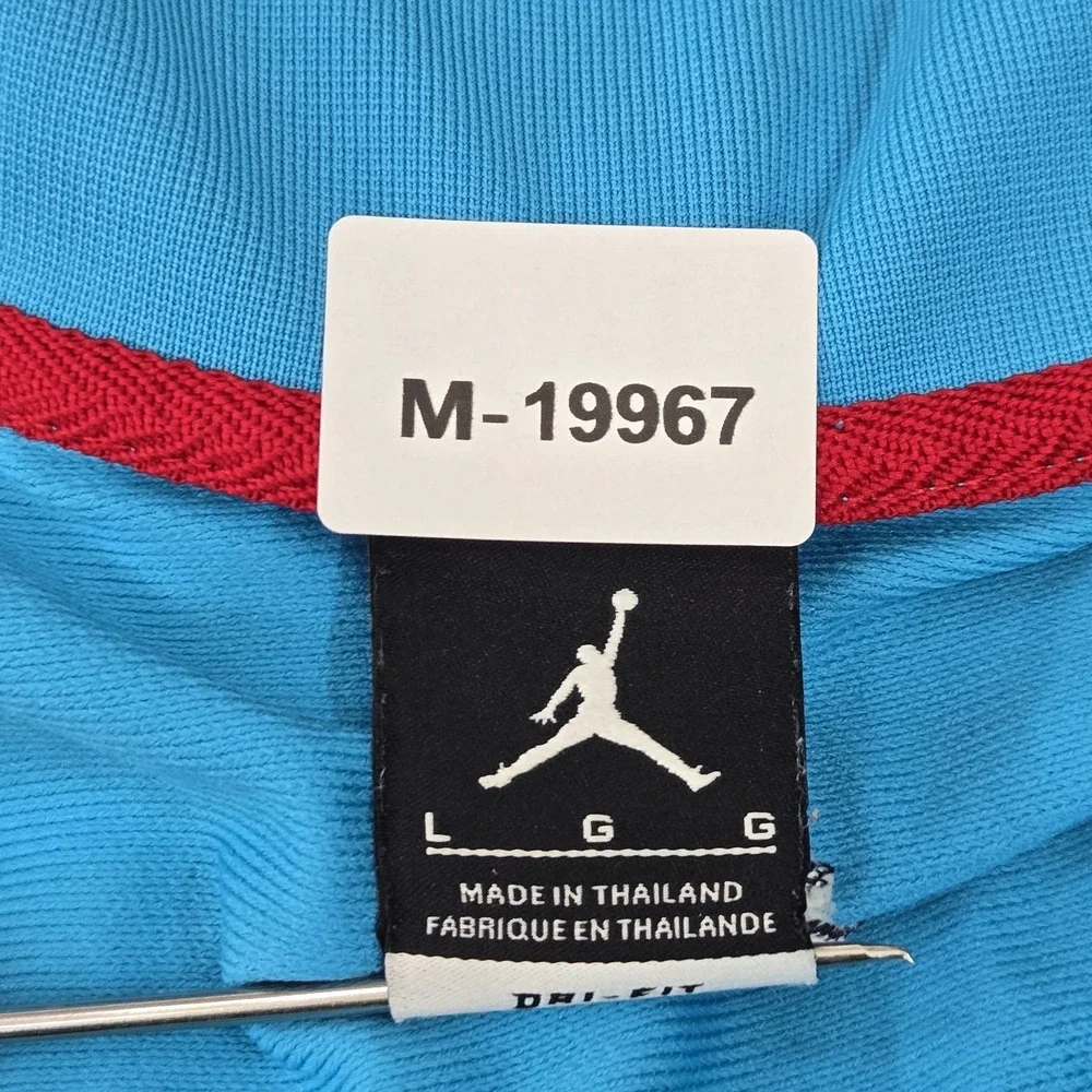 Jordan Men Jacket L/G Blue Embroidered Activewear Zipper‎ Track Full Zip Y2K